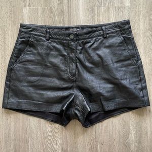 Reserved Black Faux Leather Women’s Shorts